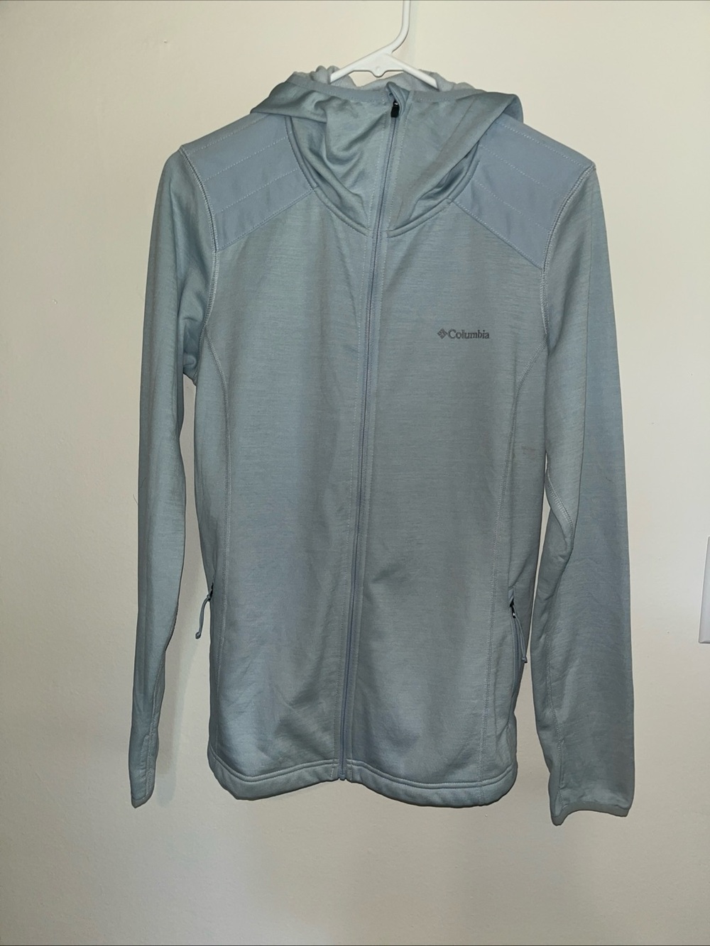 Columbia Light Gray Hooded Zip Utility Jacket